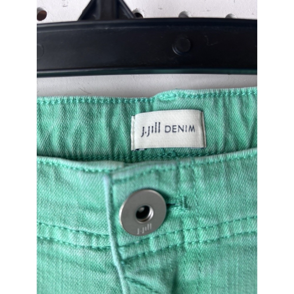 J Jill Denim 18R High Rise Straight Leg Crop Jean Green Beach Glass Pants - Picture 2 of 6